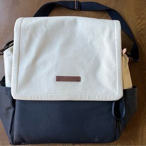 Petunia Pickle Bottom Cream and Black Baby Bag